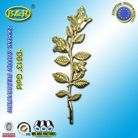 Oro del tamaño los 45cm×13cm de la flor de la aleación del cinc de la decoración del ataúd de Zamak Rose/bronce apropiados de la antigüedad