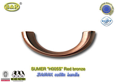 Ningún H005S ataúd del metal de la dimensión el 19×7cm Zamak de la referencia maneja forma de bronce roja de la luna del color