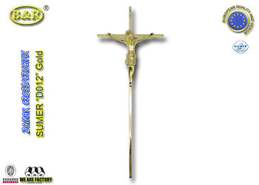 Decoración cruzada fúnebre del color oro, tamaño ornamental los 45*18cm de la cruz D012