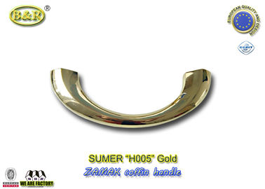 Aleación del cinc del metal de la manija del ataúd de Zamak del color oro de los ornamentos del ataúd de H005s el 19×7cm