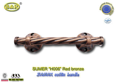 El ataúd pulido del metal de Zamak dirige la talla 25,5 de bronce roja x 6,5 cm del color H006