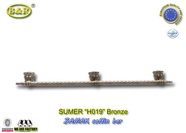 El ataúd del metal de la aleación del cinc de la referencia H019 maneja la barra larga del ataúd del zamak base de 1 metro 3