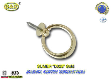 anillo del zamak con el tornillo para el tornillo de metal del color oro de la decoración D025 del ataúd dia.4cm