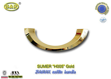 Tamaño los 20.5*7.5cm de los accesorios del ataúd del zamak de la manija del ataúd del metal de la forma del oro H005 y de la luna del diseño de Italia del color plata