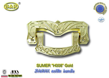 Talla 19 X del oro de la referencia H008 11 manijas del ataúd del cm, accesorios del ataúd de la aleación del cinc