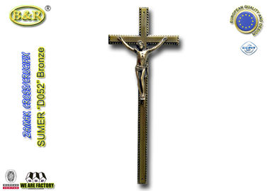 Cruz adulta del ataúd del cinc y color europeo del bronce de la antigüedad del crucifijo del zamak del estilo los 44*17.5cm de la decoración D052 del ataúd
