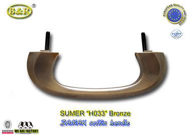 El ataúd de acero del metal de la aleación del cinc de las manijas del ataúd dirige la talla 18*6.5 antigua cm del latón H033