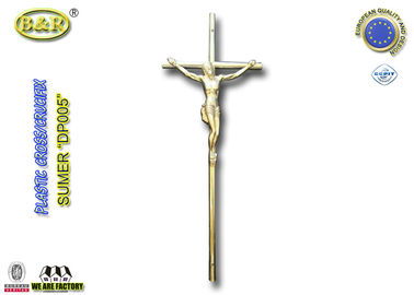 Clasifique los cristos plásticos católicos de la estafa de los cruces de los plasticos de la referencia DP005 de los crucifijos de Cristo de la decoración del ataúd de los 37.5cm*14cm