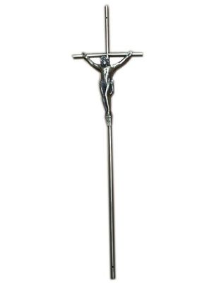 calidad  Size 64.5×17cm Funeral Articles D064  / Iron Coffin Crucifix With Zamak Jesus fábrica
