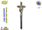 La cruz y el crucifijo de Zamak cubren con cinc los accesorios fúnebres D007 los 55*17cm de la decoración del ataúd de la aleación