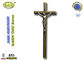 Cruz adulta del ataúd del cinc y color europeo del bronce de la antigüedad del crucifijo del zamak del estilo los 44*17.5cm de la decoración D052 del ataúd